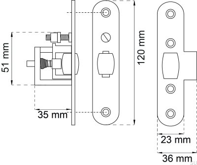 Roller lock 524 Matt Nickel Scandinavian Standard