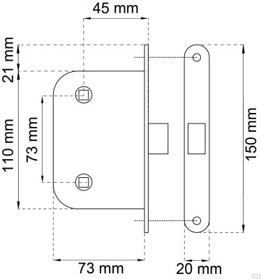 Lock Case 6414 Gold Plated Epoxy Scandinavian Standard