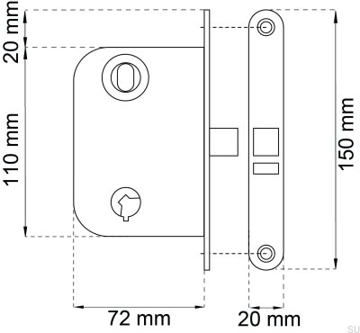 Lock housing 62014 Zinc Scandinavian Standard