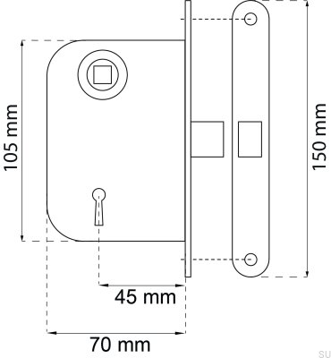 Lock housing 62011 Chrome Standard Scandinavian