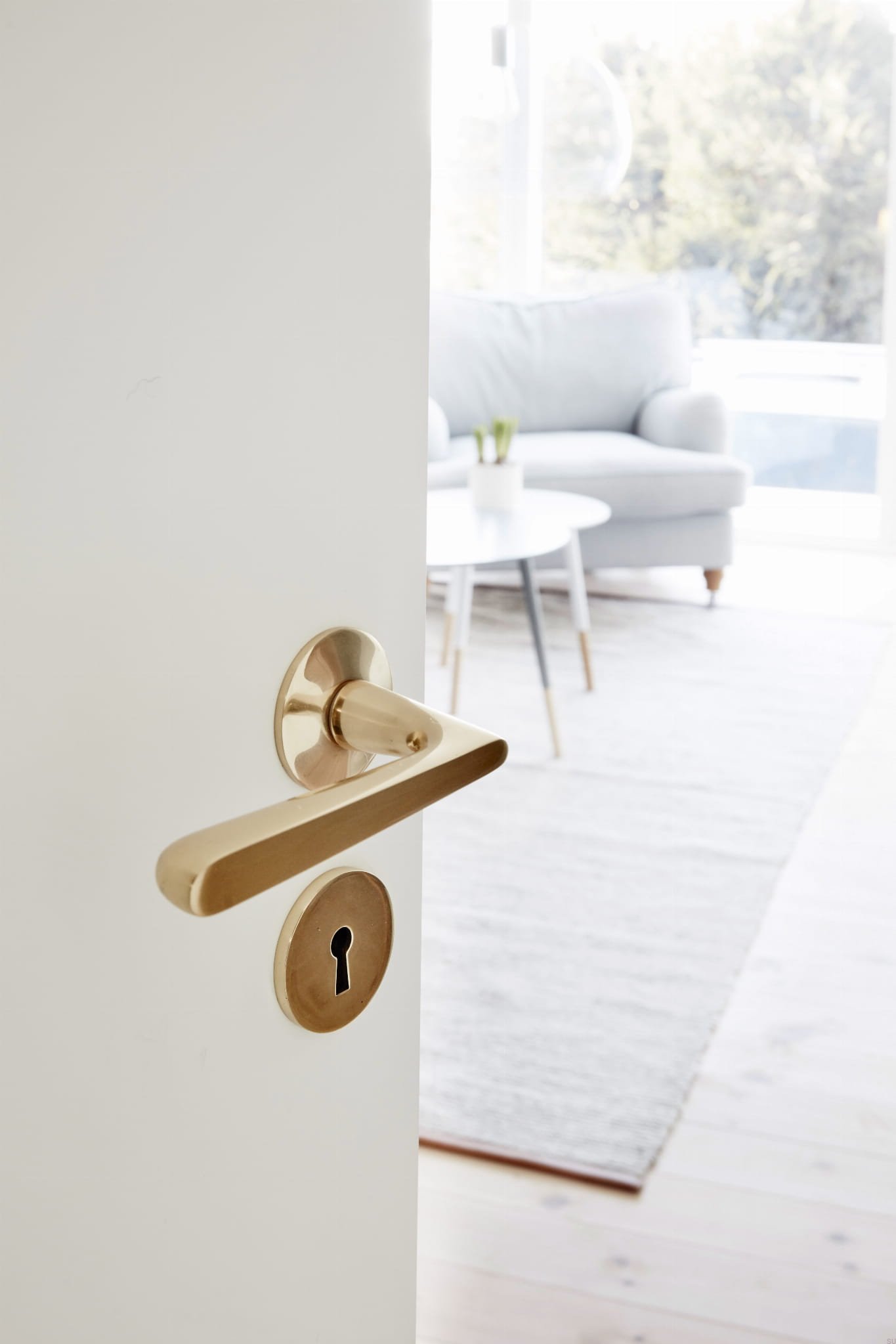 Zdjecie klamki TS 1 zlotej w drzwiach