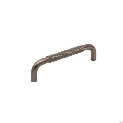 Helix 128 oblong furniture handle, dark brown aluminum