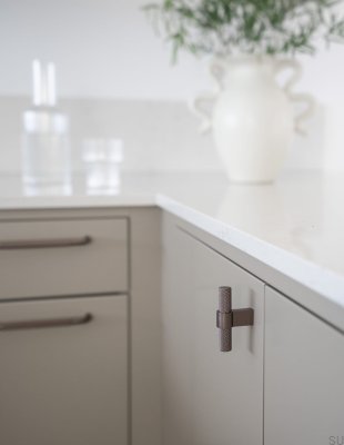 T-Bar Helix Aluminum Dark Brown furniture knob