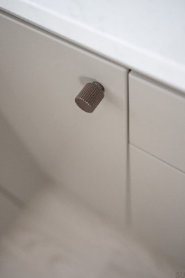 Helix Stripe Aluminum Dark Brown furniture knob