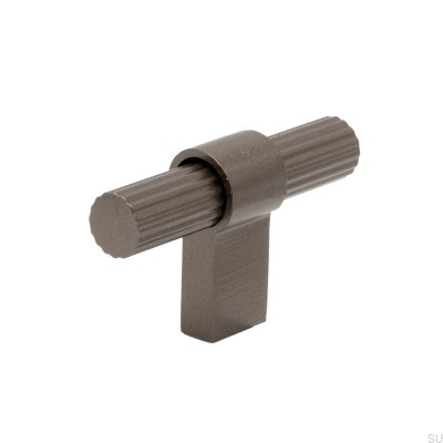 T-Bar Helix Stripe furniture knob Aluminum Dark Brown