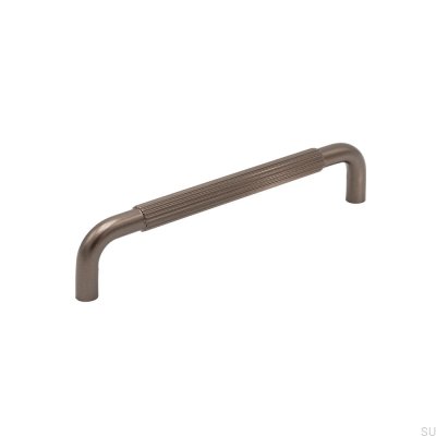 Helix Stripe 160 oblong furniture handle, dark brown aluminum