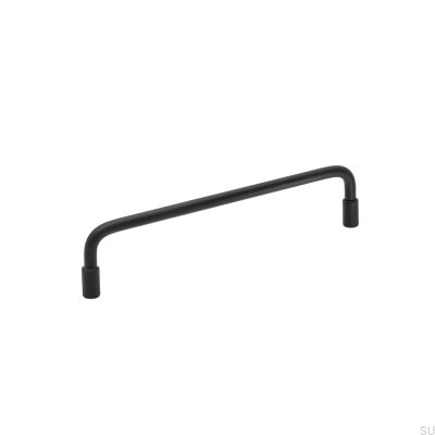 Spira 128 oblong furniture handle, Matte Black Steel