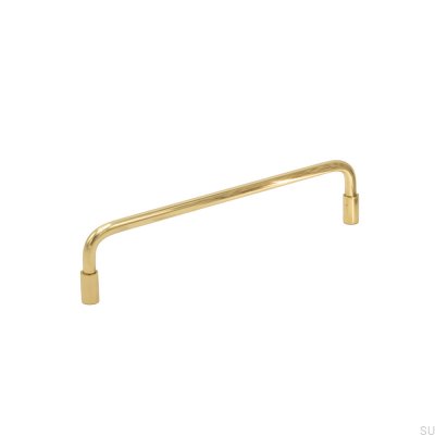 Spira 128 oblong furniture handle, polished brass