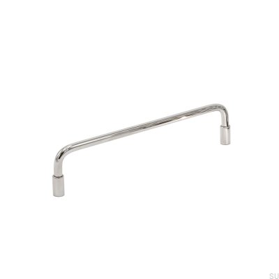 Spira 128 oblong furniture handle, nickel-plated brass, polished