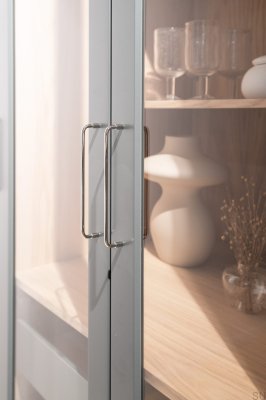 Spira 128 oblong furniture handle, nickel-plated brass, polished