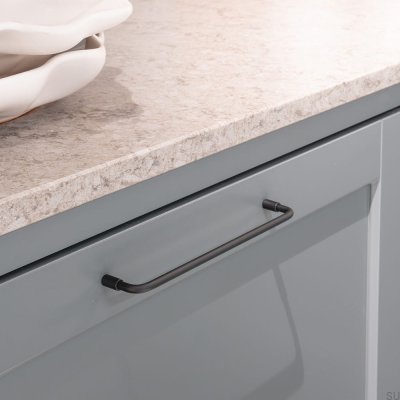 Spira 160 oblong furniture handle, Matte Black Steel