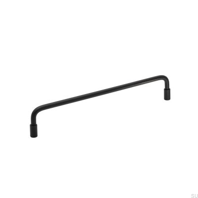 Spira 160 oblong furniture handle, Matte Black Steel