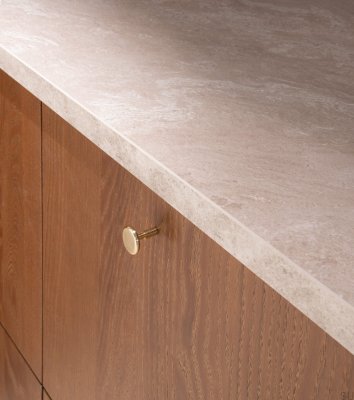 Spira polished brass furniture knob