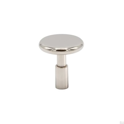 Spira furniture knob, polished nickel-plated brass