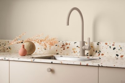 Circular Metal furniture knob Greige