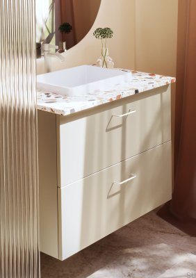 Thread 128 metal Greige oblong furniture handle