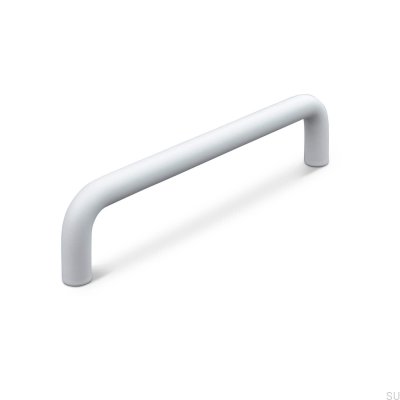 Barga 128 oblong furniture handle, metal, matt white