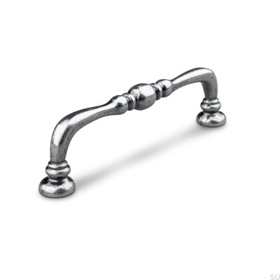 Oblong furniture handle Bergamo 96 Antique Tin