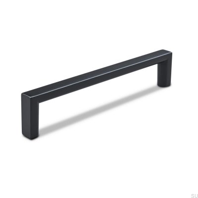 Oblong furniture handle Calabro 128, Metal, Matte Black