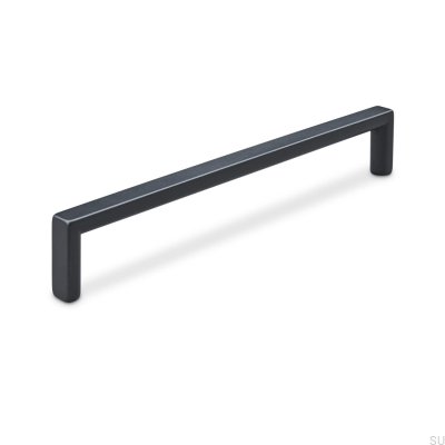 Oblong furniture handle Calabro 160, Metal, Matte Black