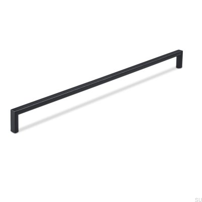 Oblong furniture handle Calabro 320, Metal, Matte Black