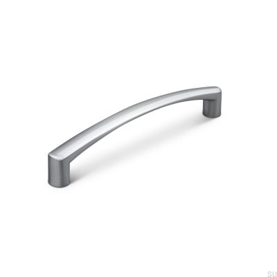Oblong furniture handle Celano 128 Brushed Silver