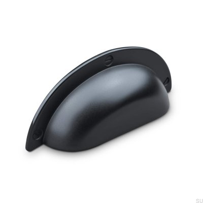 Conti 64 shell furniture handle, metal, matt black