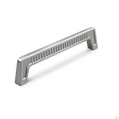 Elongated furniture handle Ferrara 160 Brushed Silver