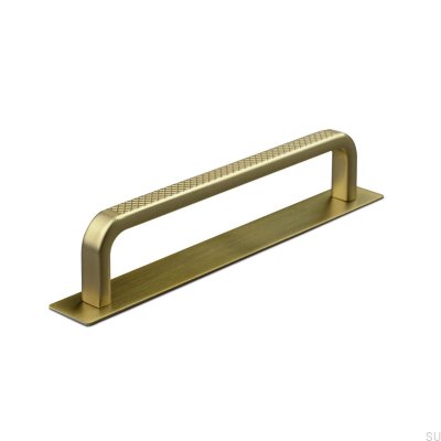 Longitudinal furniture handle with washer Gardone 128 Brushed Gold