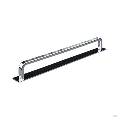 Oblong furniture handle with washer Gardone 224 Polished chrome