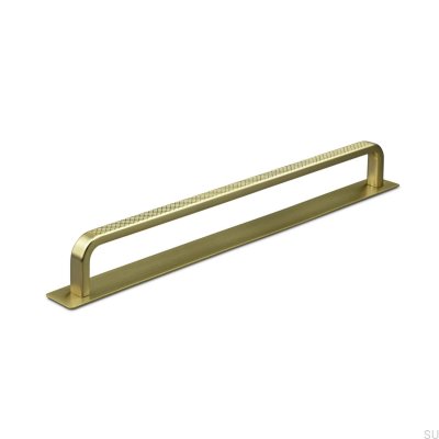 Oblong furniture handle with washer Gardone 224 Brushed Gold