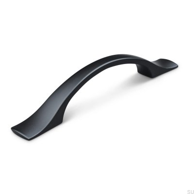 Grosetto 96 oblong furniture handle, Matte Black Metal