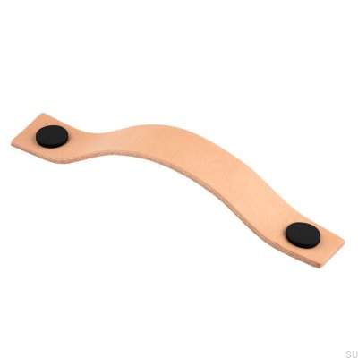 Levanto 128 oblong furniture handle, Light Brown with Black