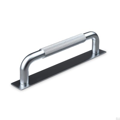 Oblong furniture handle Perugia 128 Silver