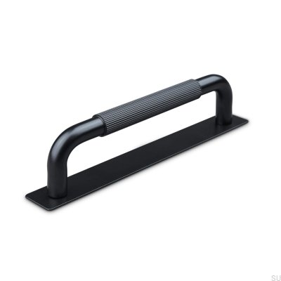 Perugia Stripe 128 oblong furniture handle, metal, matt black
