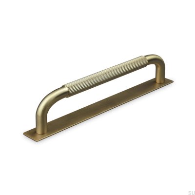 Oblong furniture handle Perugia Stripe 160 Brushed Gold