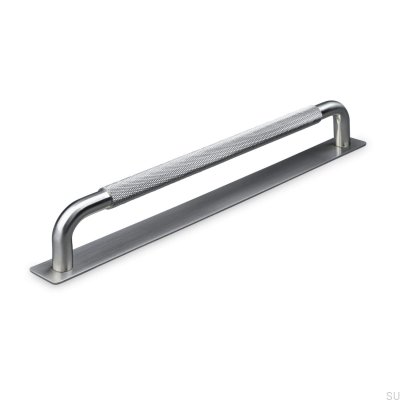 Oblong furniture handle Perugia 224 Brushed Silver