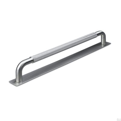 Perugia Stripe 224 Brushed Silver oblong furniture handle