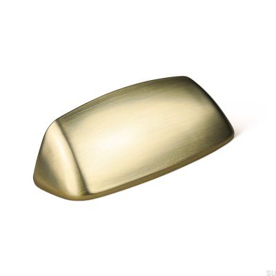Pescara 64 Brushed Gold shell furniture handle