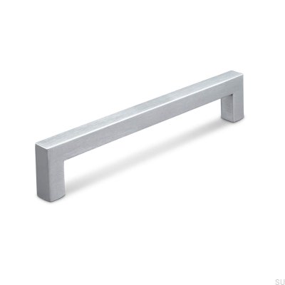 Pisa 192 elongated furniture handle, brushed silver