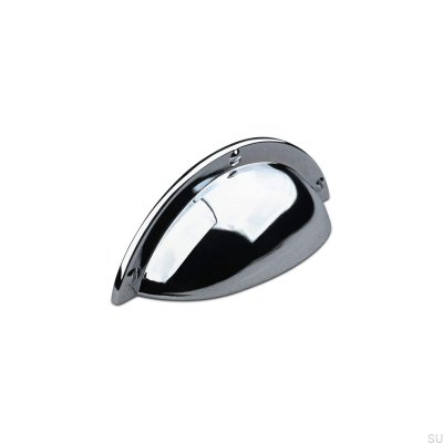 Prato 64 shell furniture handle, polished chrome
