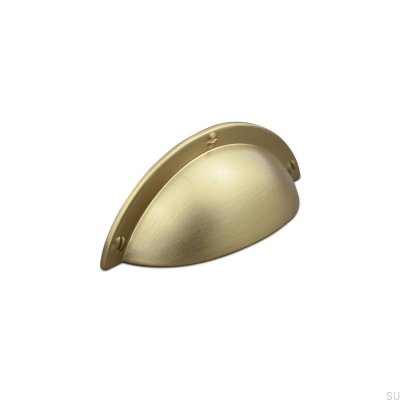 Prato 64 Brushed Gold shell furniture handle