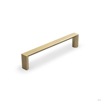 Oblong furniture handle Sala 128, brushed gold