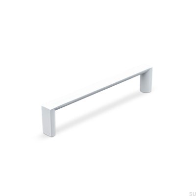 Oblong furniture handle Room 128, Metal, White Matt