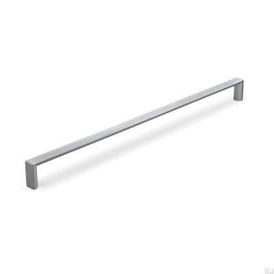 Oblong furniture handle Sala 320, brushed silver