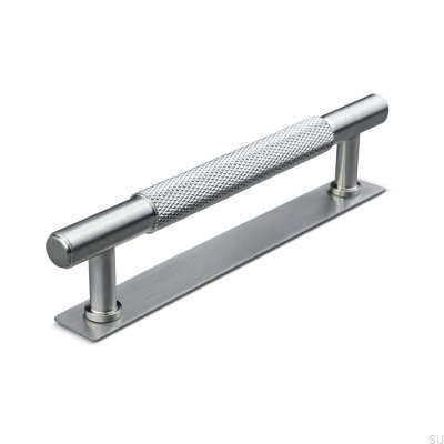 Salo 128 oblong furniture handle, brushed silver