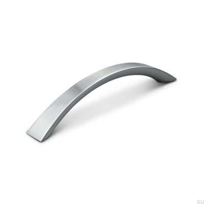 Terni 128 elongated furniture handle, brushed silver