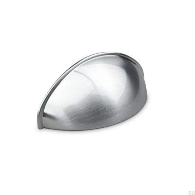 Tolfa 64 Brushed Silver shell furniture handle