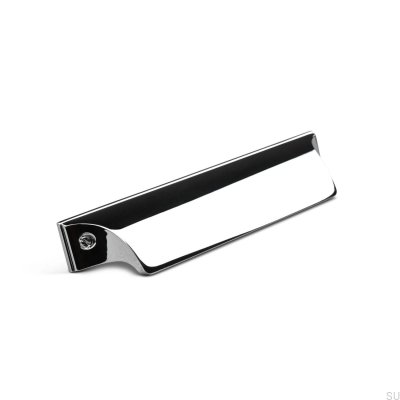 Trani 96 shell furniture handle, polished chrome
