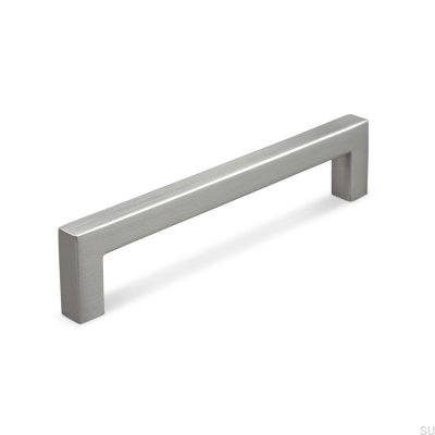 Elongated furniture handle Tripoli 128 Brushed Silver